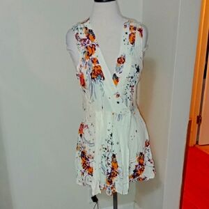 Free People Ivory OB869206 Back to The Basics Boho Tunic Wrap Top SZ M